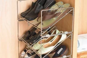 3-tier stackable stainless steel frame shoe rack