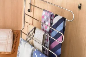 door or wall mounted stainless scarf and tie organiser